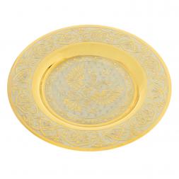 Тарелка с гравюрой &amp;quot;Герб России&amp;quot; 12 см Златоуст