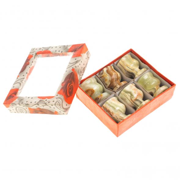 Набор рюмок из оникса 6 шт 20 мл 3,8х4,5см в коробке (1,5х2) 121913