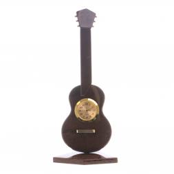 Настольные часы "Гитара" из коричневого обсидиана
