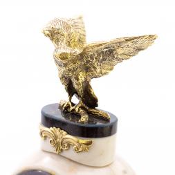 Часы &amp;quot;Кречет&amp;quot; из мрамора и лабрадорита