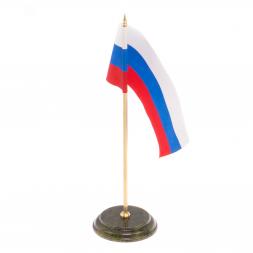 Флагшток с флагом РФ на подставке из нефрита