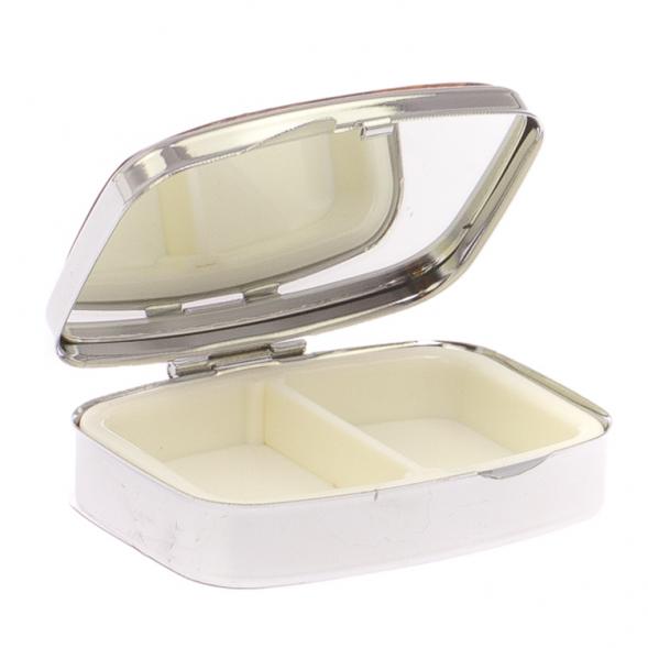 Таблетница на 2 отделения камень иркутский лазурит цвет серебро 125587