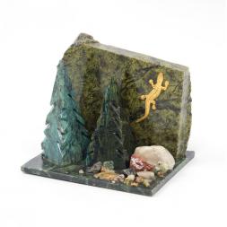 Сувенир &amp;quot;Скала с елками&amp;quot; змеевик