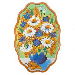 Картина с рисунком из камня "Букет ромашек в горшке" 29х19 см