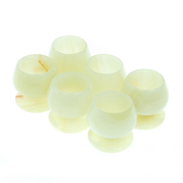 Набор рюмок 6 шт из светлого оникса в футляре 5х4,9 см (2х2) 128814