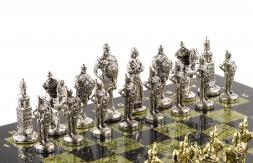 Шахматы подарочные &amp;quot;Русь&amp;quot; доска 40х40 см из камня змеевик