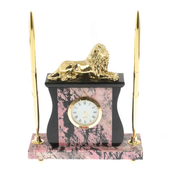 Часы  Лев&amp;quot; из родонита 129266