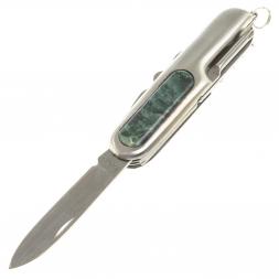 Нож мультитул складной 7 в 1 с камнем зелёный апатит