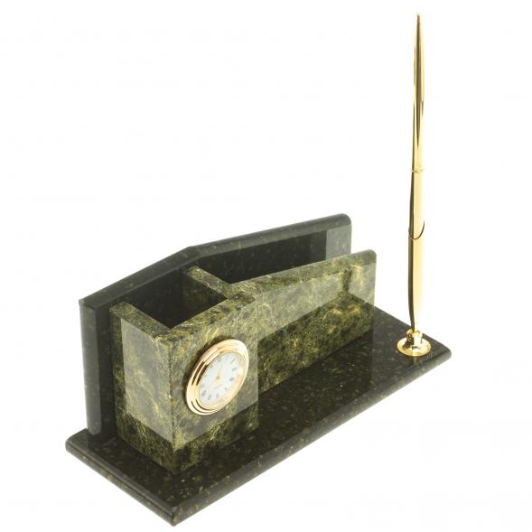 Мини-набор с часами камень змеевик 124052