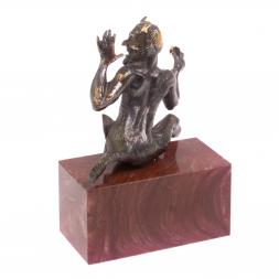 Бронзовая статуэтка &amp;quot;Чертик&amp;quot; на подставке из лемезита
