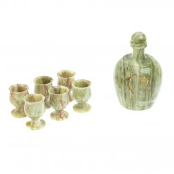 Коньячный набор из оникса в футляре (5х7)