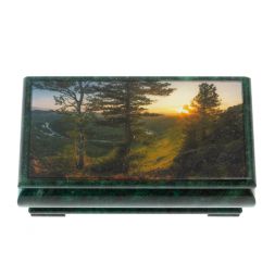 Шкатулка &amp;quot;Закат&amp;quot; из змеевика 16х8х7,5 см