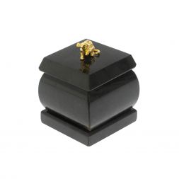 Шкатулка &amp;quot;Мышка&amp;quot; из черного змеевика 4,5х4,5х6 см