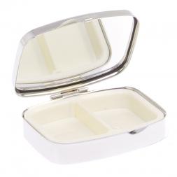 Таблетница на 2 отделения камень змеиная яшма цвет серебро