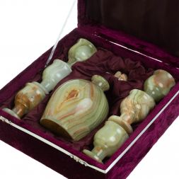 Коньячный набор из оникса в футляре (4х6)