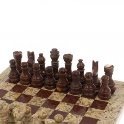 Шахматы &amp;quot;Сувенирные&amp;quot; из камня оникс, ракушечник 20х20 см