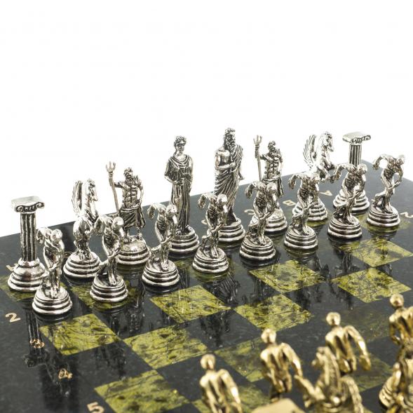 Шахматы &amp;quot;Олимпийские игры&amp;quot; доска 28х28 см из камня змеевик 122689