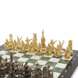 Шахматы "Шахерезада" доска 40х40 см мрамор шабровский змеевик