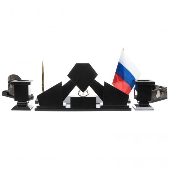 Письменный набор &amp;quot;Алмаз&amp;quot; из камня конгломерат 127901