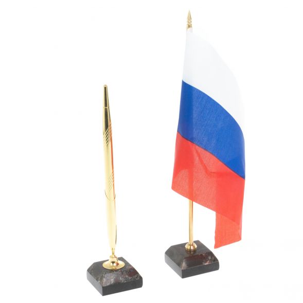 Письменный набор &amp;quot;Алмаз&amp;quot; из камня конгломерат 127901