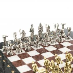 Шахматы "Олимпийские игры" доска 28х28 см лемезит мрамор