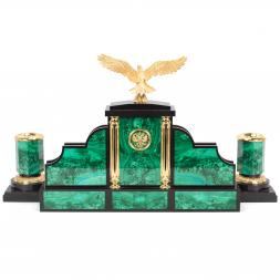 Настольный набор &amp;quot;Президент&amp;quot; камень малахит