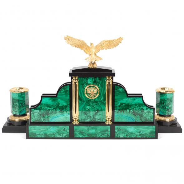 Настольный набор &amp;quot;Президент&amp;quot; камень малахит 117856