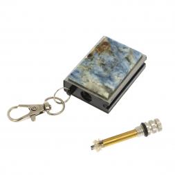 Брелок огниво &amp;quot;Вечная спичка&amp;quot; с накладкой из камня кианит 2,8х1,3х5 см