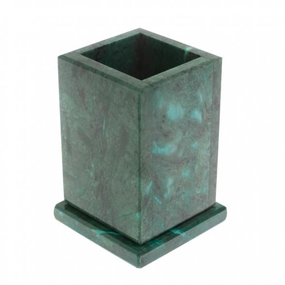 Карандашница из змеевика 8х8х11,5 см 129932