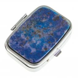 Таблетница на 2 отделения лазурит иркутский цвет серебро