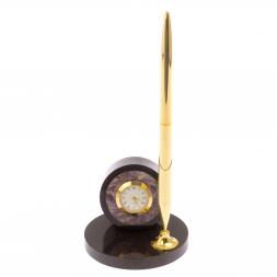 Часы настольные с ручкой камень чароит