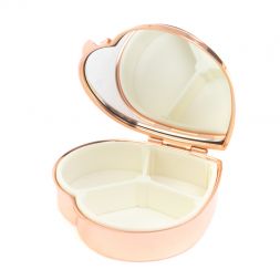 Таблетница &amp;quot;Сердце&amp;quot; на 3 отделения тигровый глаз цвет красное золото