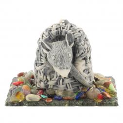 Сувенир из мрамолита &amp;quot;Крыса в корзине&amp;quot;