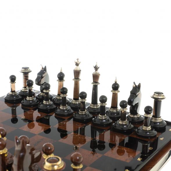 Шахматы из камня обсидиан &amp;quot;Классические&amp;quot; доска 40х40 см 122353