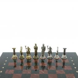 Шахматы &amp;quot;Олимпийские игры&amp;quot; доска 28х28 см лемезит змеевик