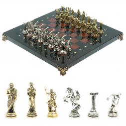 Шахматы &amp;quot;Олимпийские игры&amp;quot; доска 28х28 см лемезит змеевик