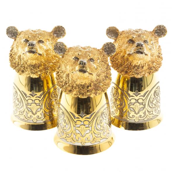 Стопки перевертыши &amp;quot;Медведь&amp;quot; 60 мл 3 шт Златоуст 123625