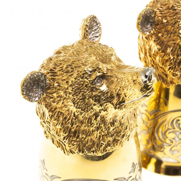 Стопки перевертыши &amp;quot;Медведь&amp;quot; 60 мл 3 шт Златоуст 123625