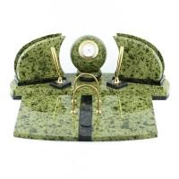 Настольный набор из натурального змеевика "Шар"