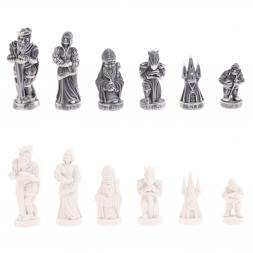 Шахматы "Средневековье" доска 40х40 см лемезит змеевик