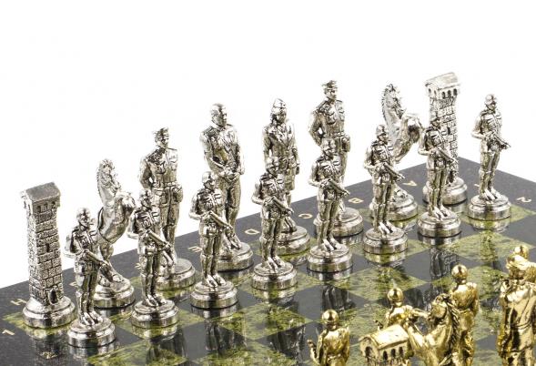 Шахматы &amp;quot;Великая Отечественная война&amp;quot; 44х44 см камень змеевик 120693