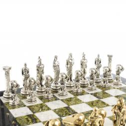 Шахматы &amp;quot;Атлас&amp;quot; доска 44х44 см мрамор змеевик фигуры металлические