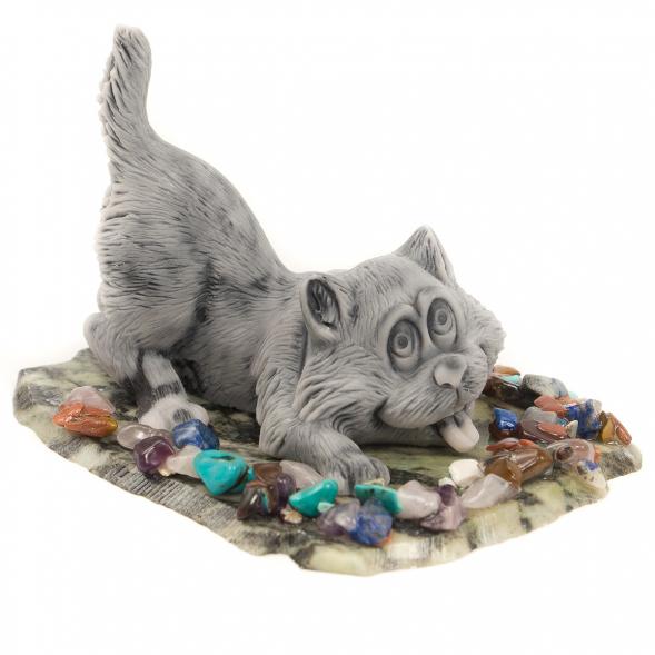 Сувенир &amp;quot;Котенок играет&amp;quot; из мрамолита 117036