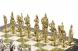 Шахматы из камня с металлическими фигурами &amp;quot;Русь&amp;quot; доска 40х40 см мрамор и змеевик 120699