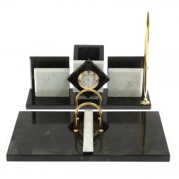 Письменный набор "Менеджер" из мрамора и змеевика