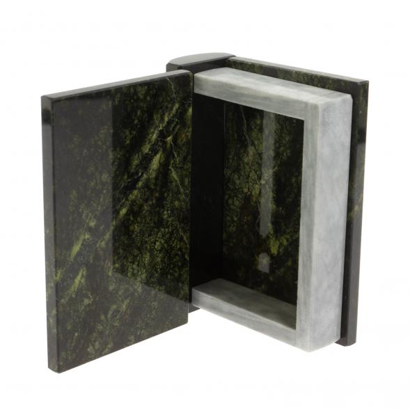 Шкатулка &amp;quot;Книжка&amp;quot; камень змеевик средняя 11x14x4 см 112097