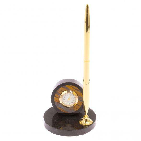 Часы настольные с ручкой тигровый глаз 125669