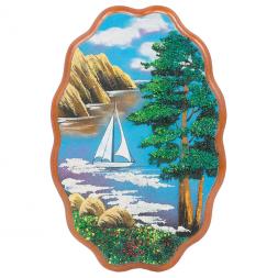 Картина с рисунком из камня &amp;quot;Парусник&amp;quot; 29х19 см