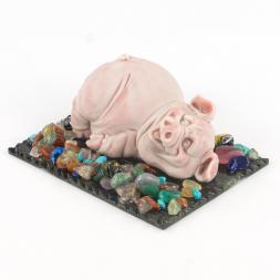 Сувенир из мрамолита &amp;quot;Свин лежит&amp;quot;