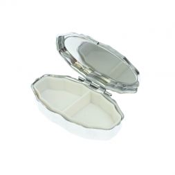 Таблетница эллипс на 2 отделения камень серафинит 6х3,5х2 см